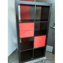 Black Lack Ikea 4x2 Storage Tower w/ Drawer Storage